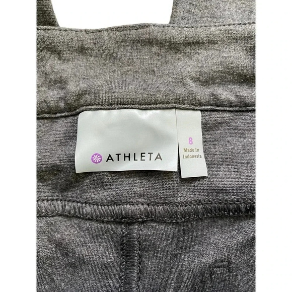 Athleta Women's Gray Medium Wash Straight Leg Pull On Chino Pant Size 8 - Picture 3 of 5
